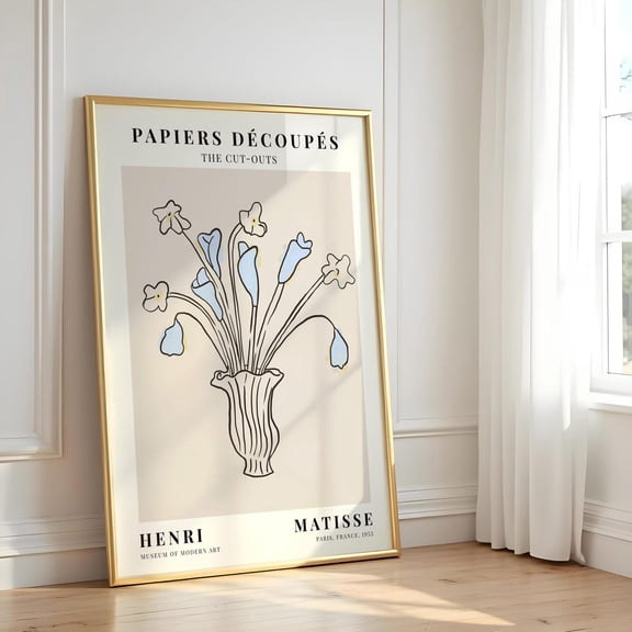 Inspired Flower Vase Line Drawing Wall Art