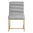 thumbnail image 1 of Inspired Home AD195-02GG2-UE 19.8 x 27.8 x 37 in. Posh Living Makynlee Upholstered Chair with Stainless Steel Frame, Grey & Gold - Set of 2, 1 of 8