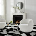 thumbnail image 1 of Inspired Home Alyza Sherpa Accent Chair, Swivel, White/Chrome, 33L x 33W x 30H, 1 of 9
