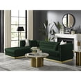 thumbnail image 1 of Inspired Home Anniston Velvet Upholstered Chaise Sectional Sofa w/ Gold Base, (Left), Hunter Green, 1 of 7