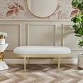 thumbnail image 1 of Inspired Home Ariyah Upholstered Bench, White, 1 of 9