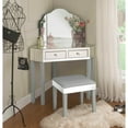 thumbnail image 1 of Inspired Home Daryl Mirrored Corner 3-Piece Vanity Set, Grey, 1 of 9