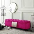 thumbnail image 1 of Inspired Home Edgar Velvet Storage Bench, Fuchsia, 1 of 9
