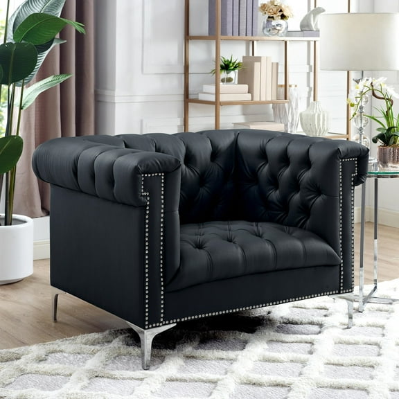 Inspired Home Edward Faux Leather Club Chair