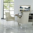 thumbnail image 1 of Inspired Home Gideon Linen Dining Chairs Acrylic Leg Swoop Arm(Set of 2), Cream White, 1 of 9