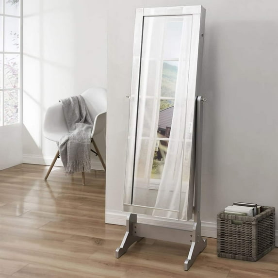 Inspired Home Isabelle Full Length Lockable Cheval Mirror Jewelry Armoire