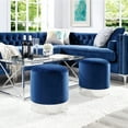 thumbnail image 1 of Inspired Home Josephine Round Upholstered Ottoman, 1 of 6