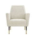 thumbnail image 1 of Inspired Home Kadin Linen Accent Chair with Square Arms, Beige, 1 of 7