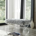 thumbnail image 1 of Inspired Home Melody Faux Fur and Acrylic Backless Bedroom Bench, 1 of 9
