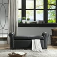 thumbnail image 1 of Inspired Home Noem Faux Leather Storage Bench Nailhead Trim, Black, 1 of 9