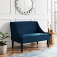 thumbnail image 1 of Inspired Home Rayna Navy Velvet Bench - Upholstered | Swoop Arm, 1 of 11