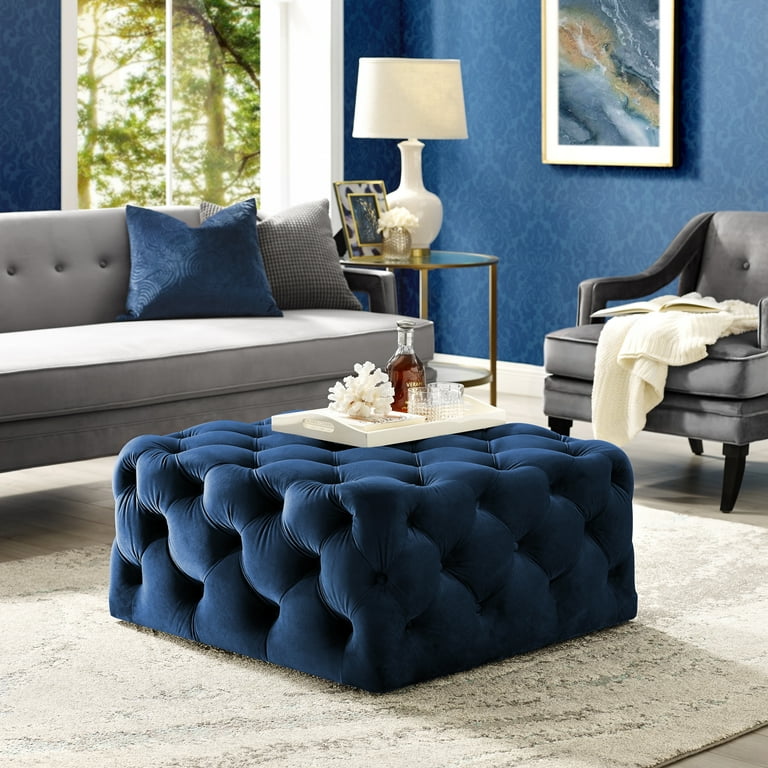 Blue cheap cocktail ottoman