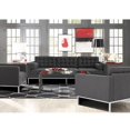 thumbnail image 1 of Inspired Home Victor Linen Sofa Button Tufted Mid-Century Chrome Legs, Grey, 1 of 9