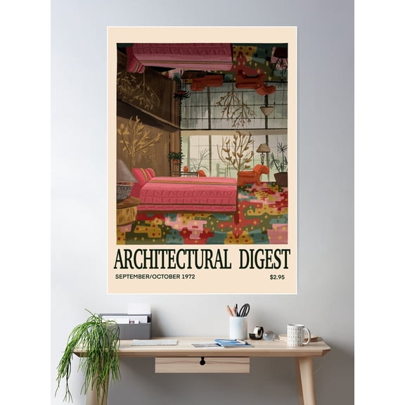 Inspired In Architectural Digest Vintage Cover 1972 Poster Wall Art, Modern Wall Decor For Living Room Bedroom, 12x18 UNFRAMED