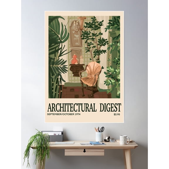 Inspired In Architectural Digest Vintage Cover Poster Wall Art, Modern Wall Decor For Living Room Bedroom, 8x12 UNFRAMED