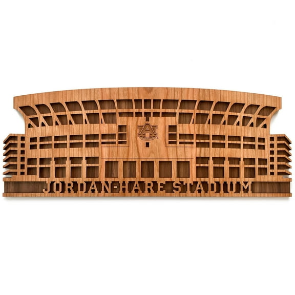 Inspired Indigo Auburn University Tigers Jordan-Hare Stadium Wall Art Decoration, Brown, Large 19” x 7.25”