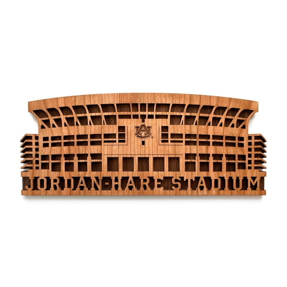 Inspired Indigo Auburn University Tigers Jordan-Hare Stadium Wall Art Decoration, Brown, Small 11.5” x 4.75”