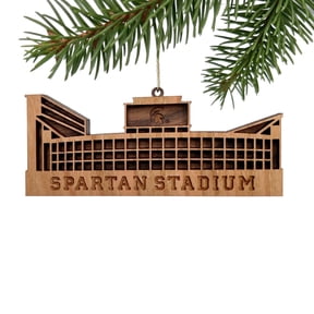 Inspired Indigo Michigan State University Spartans, Spartan Stadium, NCAA Christmas Tree Ornament
