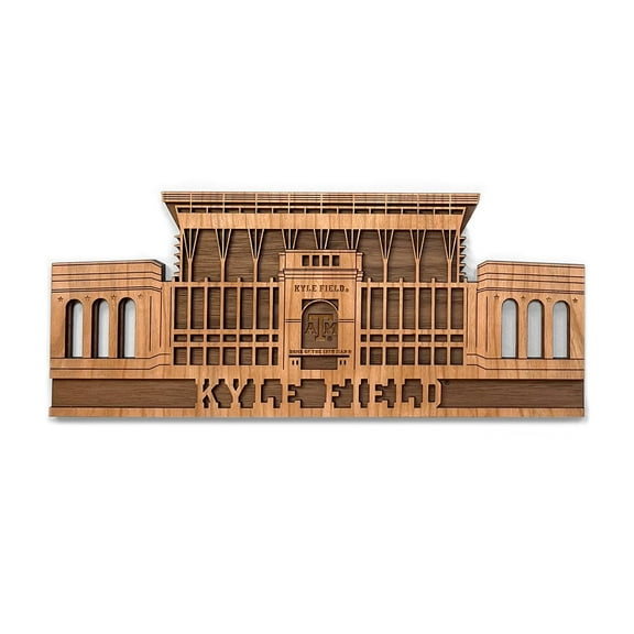 Inspired Indigo Texas A&M University Aggies Kyle Field Stadium Wall Art Decoration, Brown, Small 11.5” x 4.75”