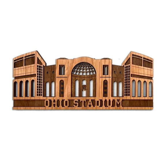 Inspired Indigo The Ohio State University Buckeyes Ohio Stadium Wall Art Decoration, Brown, Small Size 11.5” x 4.75”