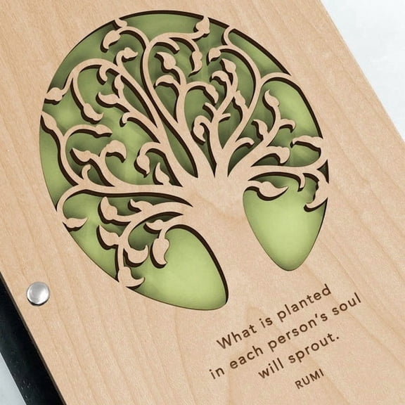 Inspired Indigo Tree of Life Hardwood Journal, Maple