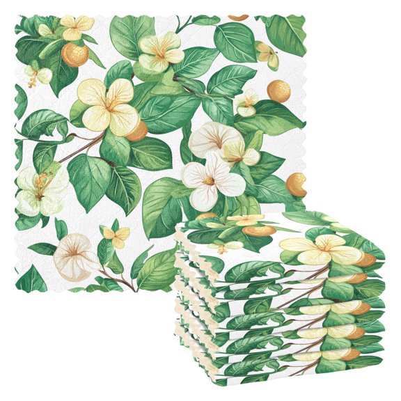 Inspired Macadamia Nuts Tropic Kitchen Cloth Dish Towels for Drying Washing Absorbent Dish Rags Reusable soft kitchen dishcloth set 6 Pack
