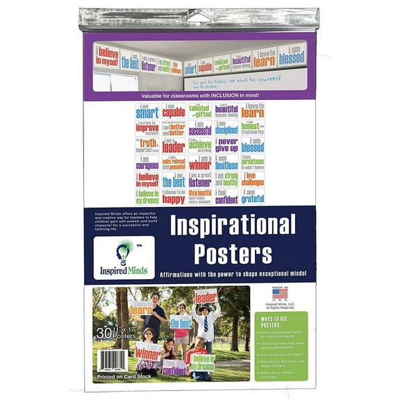 Inspired Minds Posters, 11 x 17 Inches, Assorted Titles, Set of 30