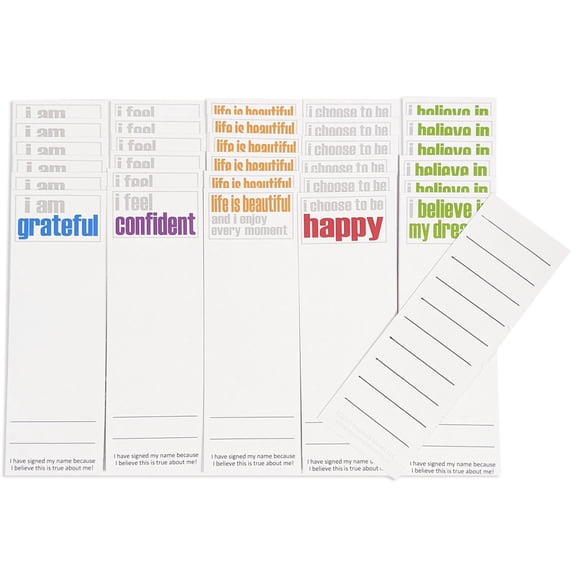 Inspired Minds Page Keepers Bookmarks, Confidence Booster Set, 6 Each of 5 Titles, Set of 30