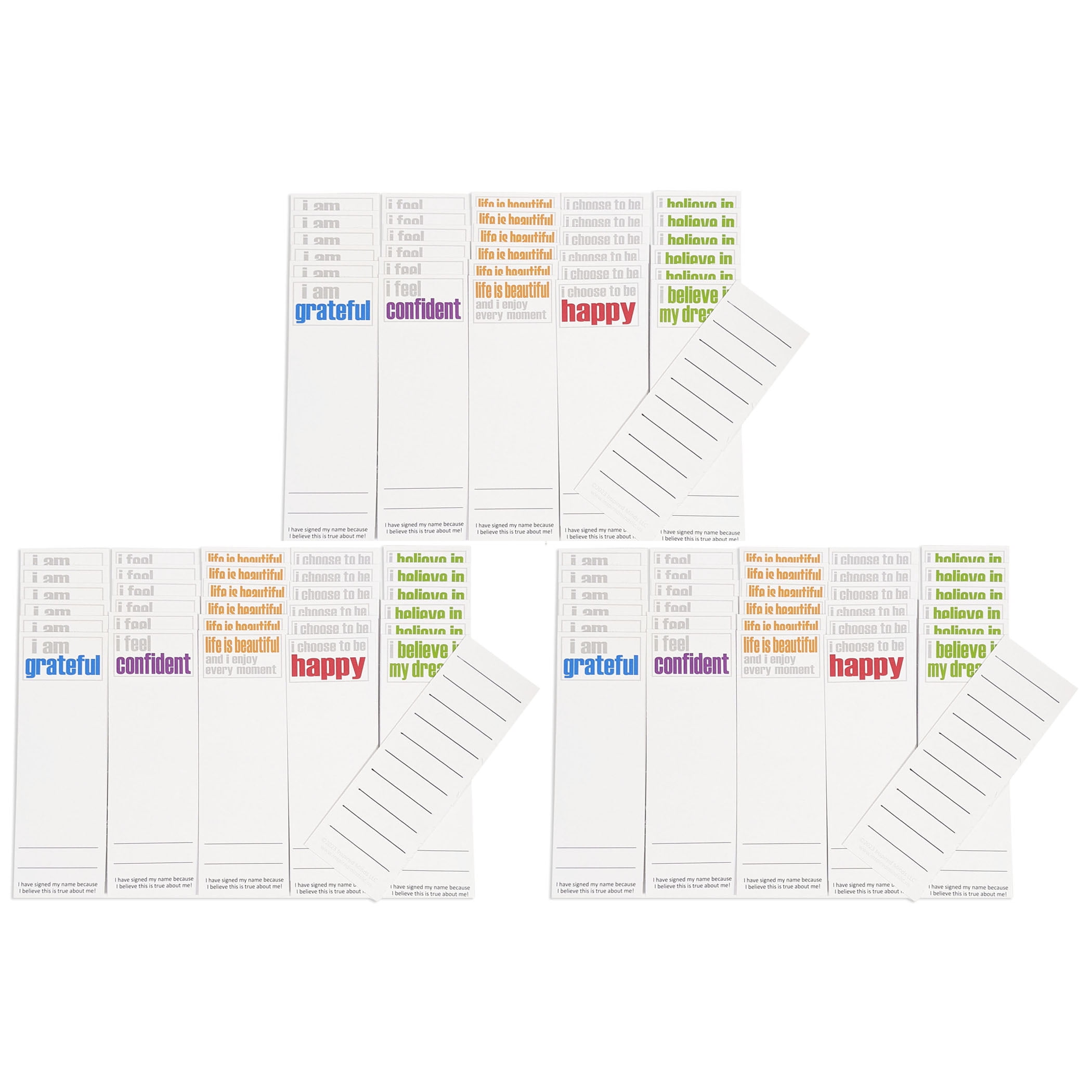 Inspired Minds Page Keepers Bookmarks, Confidence Booster Set, 30 Per Set, 3 Sets