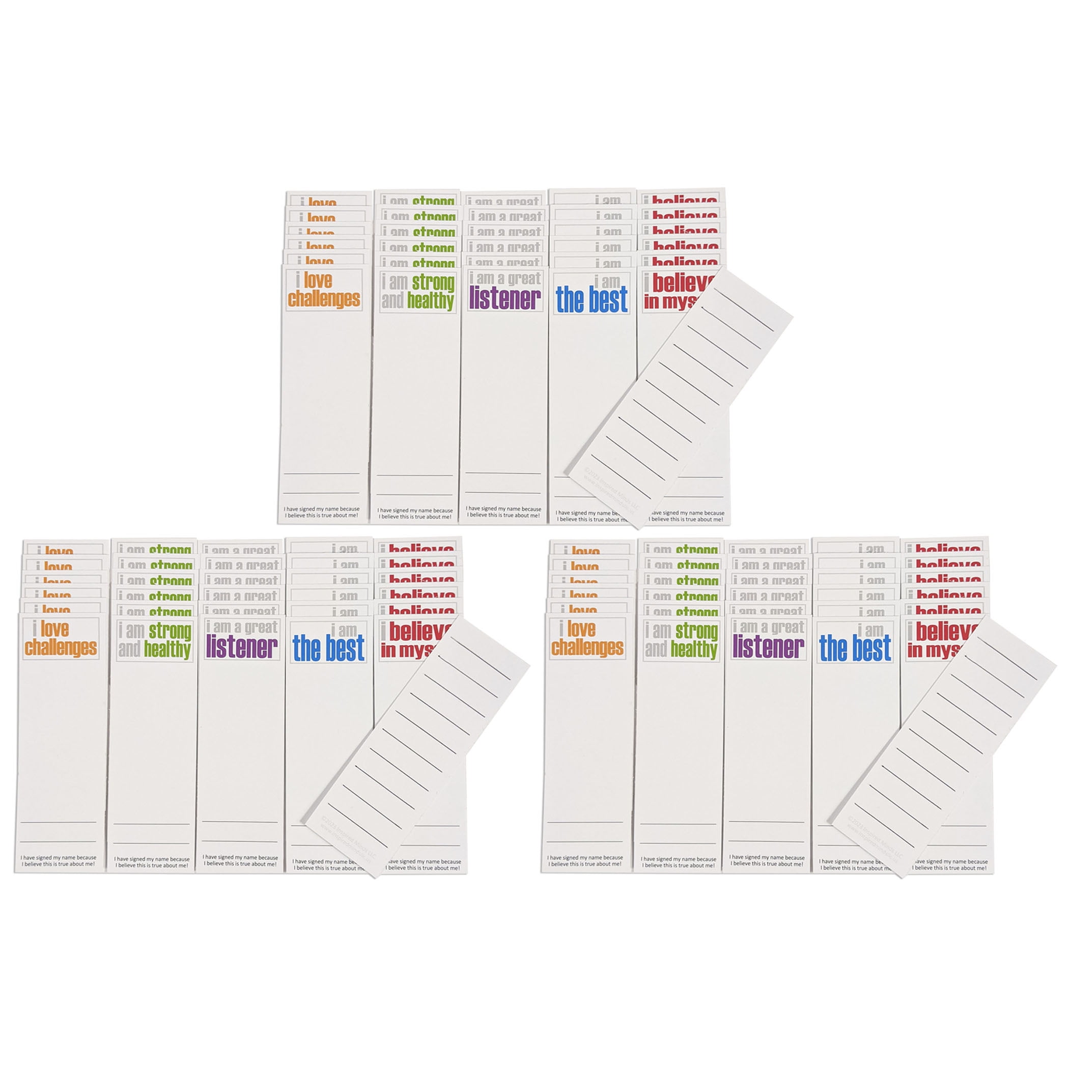 Inspired Minds Page Keepers Bookmarks, Positivity Booster Set, 30 Per Set, 3 Sets