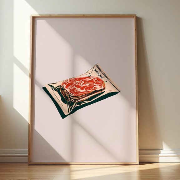 Inspired Packaged Meat Kitchen Wall Art Unframed Paper Print