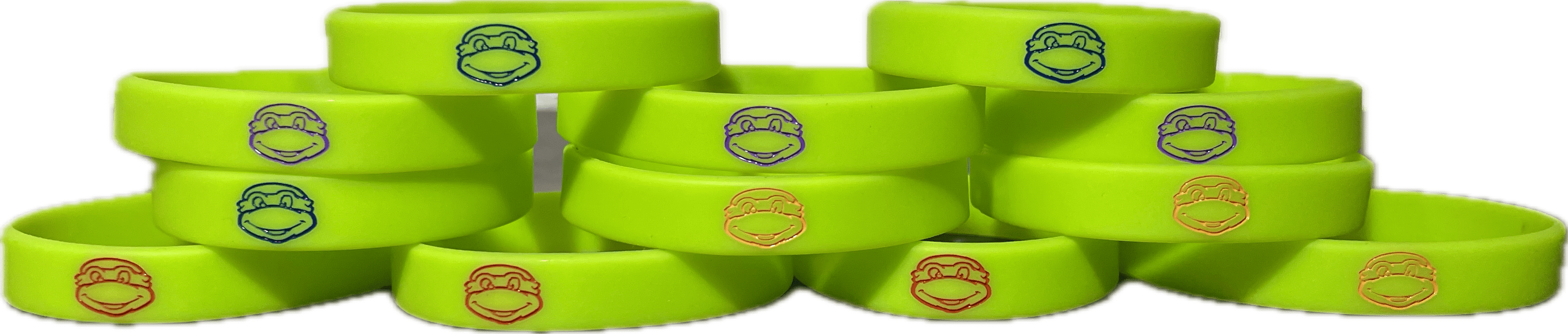 Inspired Teenage M. N. Turtles, Glow in the Dark Bracelets. Party Favors, Birthday Theme Party Supplies. 12 count.