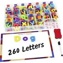 Inspired Thinkers 266 Pcs Magnetic Letters Set - Colorful Rainbow Alphabet Magnets KiT