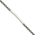thumbnail image 1 of Inspired Timeless Charming Sterling Silver Antiqued Round Box Chain 8 Inch ID Bar Mens Bracelet Romantic Brilliant Breathtaking, 1 of 2