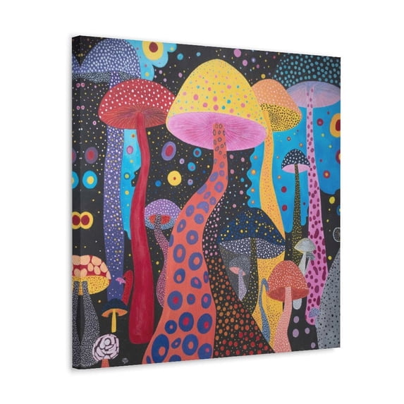Inspired by Kusama Mushroom Painting Poster Canvas Painting Aesthetic ...