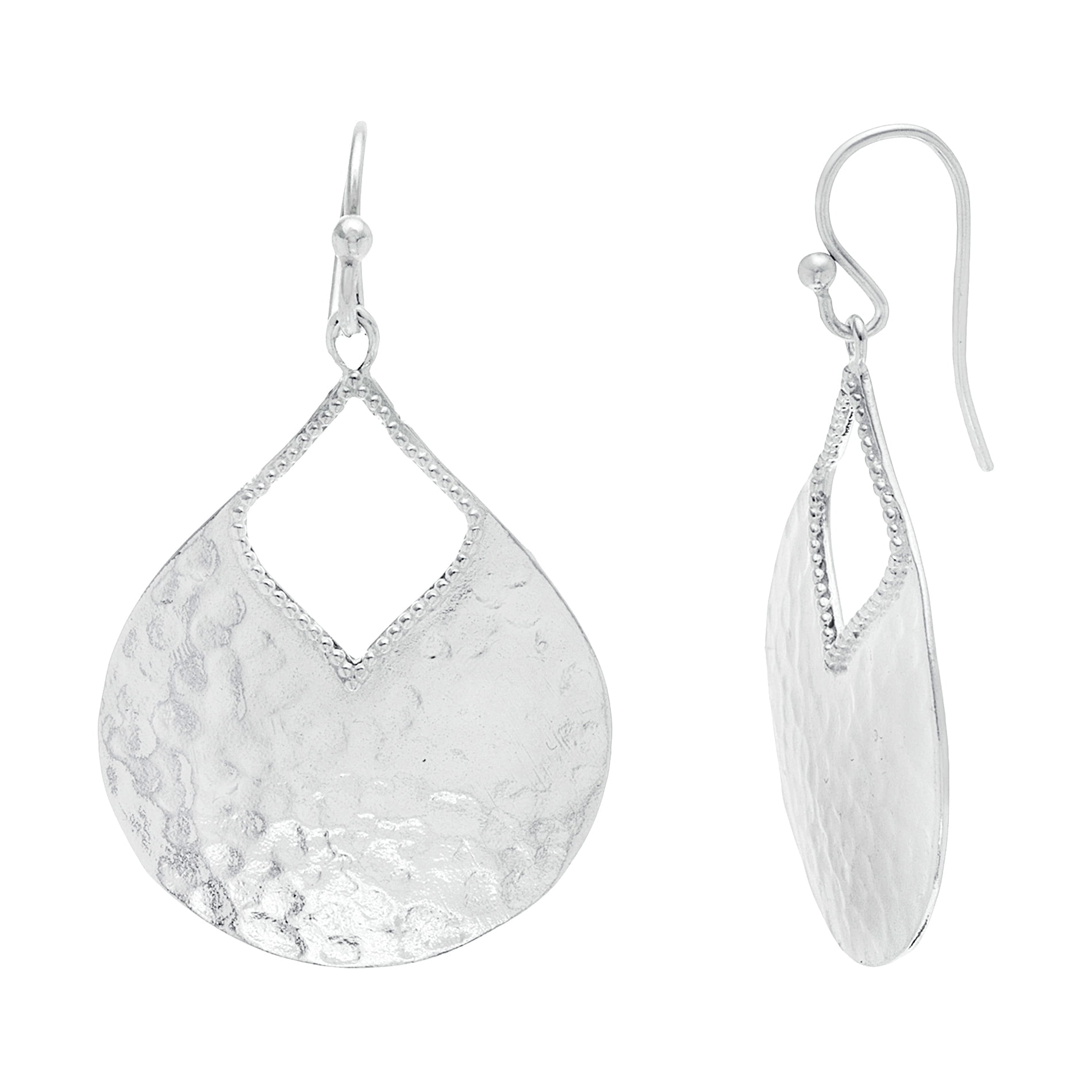 Inspired by You Sterling Silver Hammered Finish Teardrop Earrings for Women