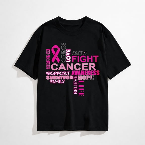 Inspiring Breast Cancer Shirts for Women Fight Cancer Stylish Pink Ribbon T Shirt