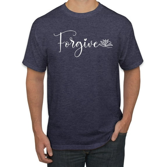 Inspiring Christian Quote Forgive Inspirational/Christian Men's Graphic T-Shirt, Vintage Heather Navy, 2XL
