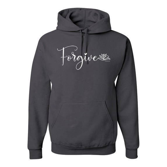 Inspiring Christian Quote Forgive Inspirational/Christian Unisex Graphic Hoodie Sweatshirt, Charcoal, Medium