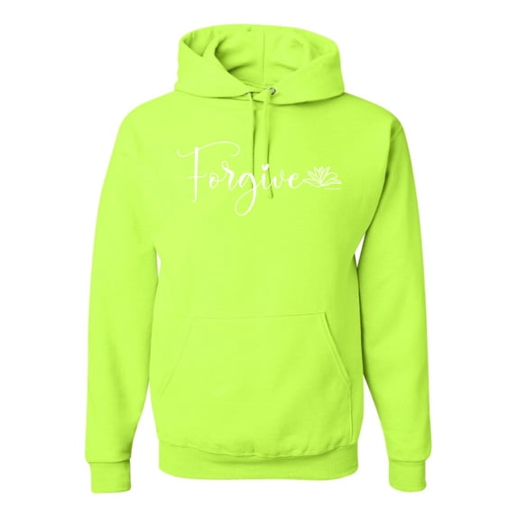 Inspiring Christian Quote Forgive Inspirational/Christian Unisex Graphic Hoodie Sweatshirt, Safety Green, X-Large