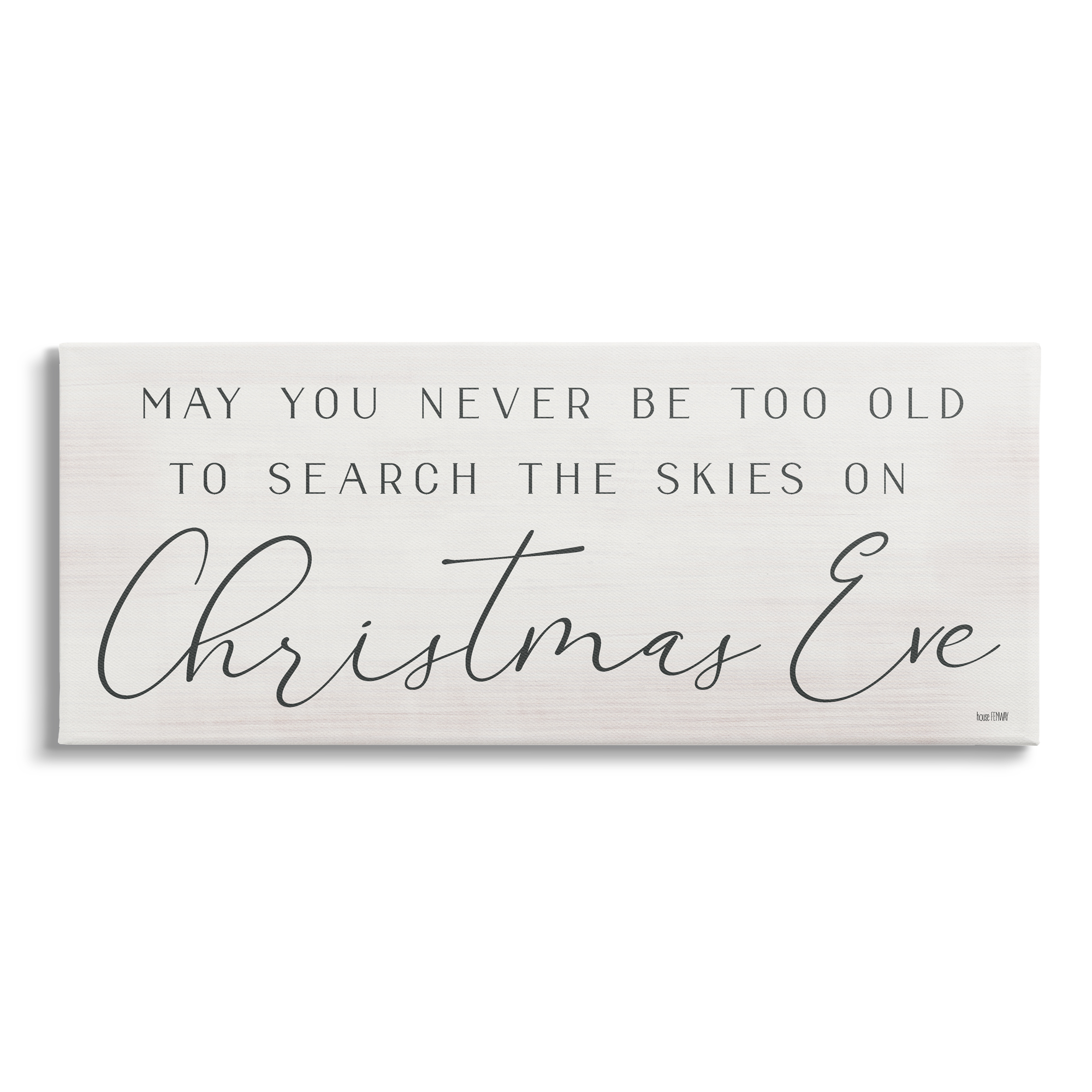 Inspiring Christmas Eve Typography Sentiment Script Inspirational Graphic Art Gallery-Wrapped Canvas Print Wall Art