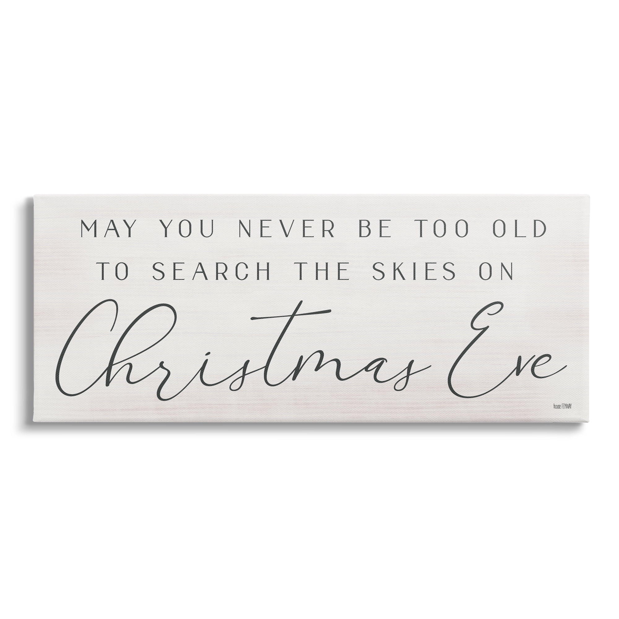 Inspiring Christmas Eve Typography Sentiment Script Inspirational Graphic Art Gallery-Wrapped Canvas Print Wall Art
