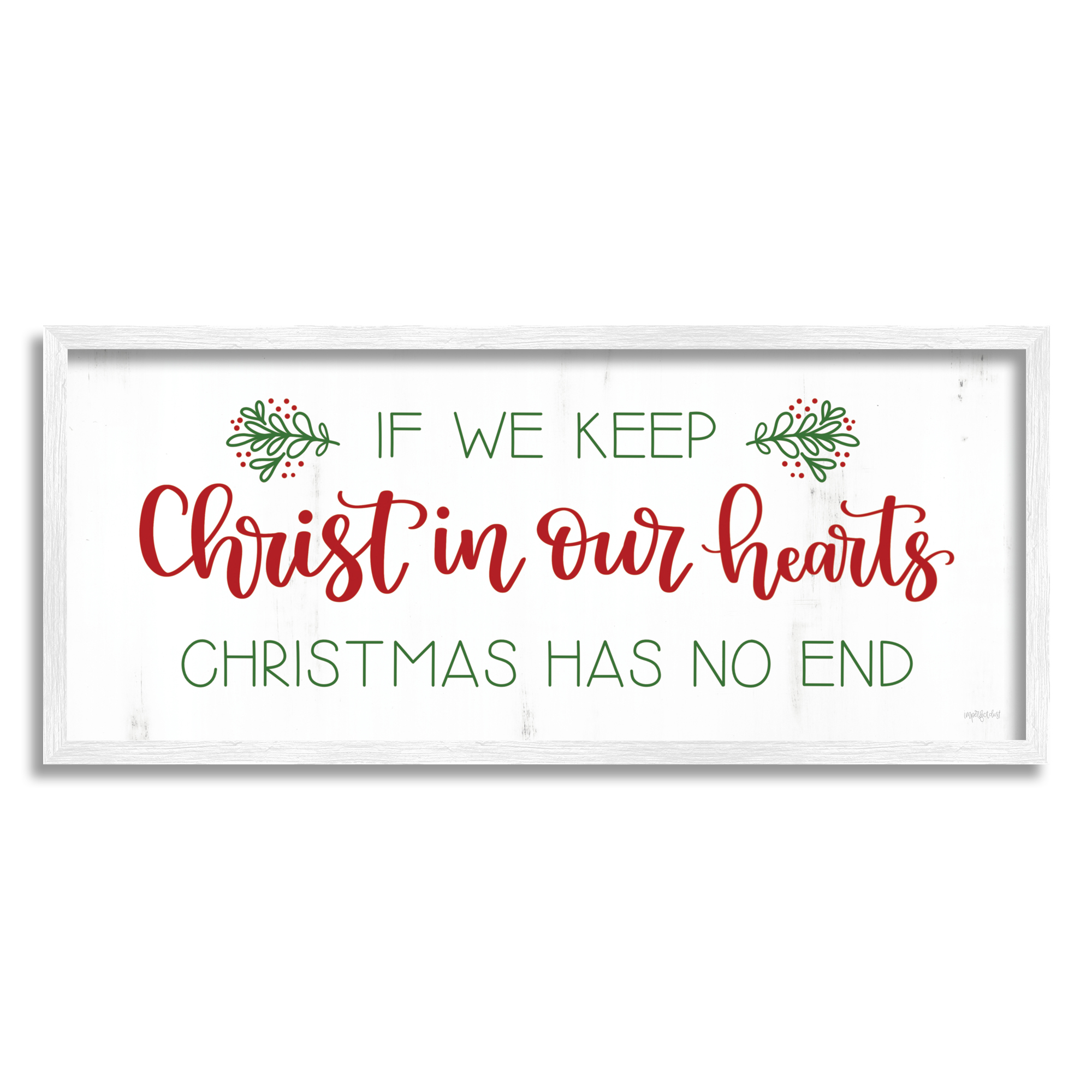 Inspiring Christmas Typography Quote Rustic Floral Motif Inspirational Graphic Art Framed Art Print Wall Art