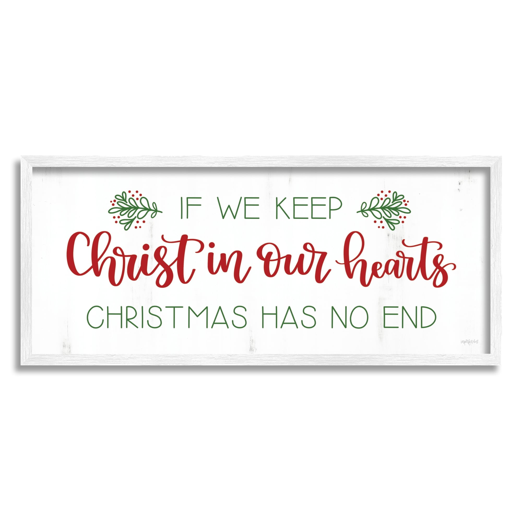 Inspiring Christmas Typography Quote Rustic Floral Motif Inspirational Graphic Art Framed Art Print Wall Art