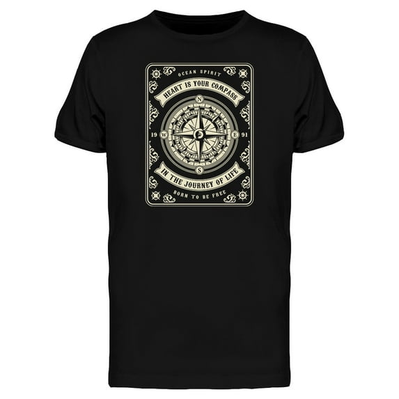 Inspiring Compass Travel Graphic T-Shirt Men -Image by Shutterstock, Male XX-Large