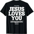 thumbnail image 1 of Inspiring Gift Shirt Jesus Loves You (John 3:16) Bible Verse Christian T-Shirt for Women Men Religious Graphic Tee Tops, 1 of 8