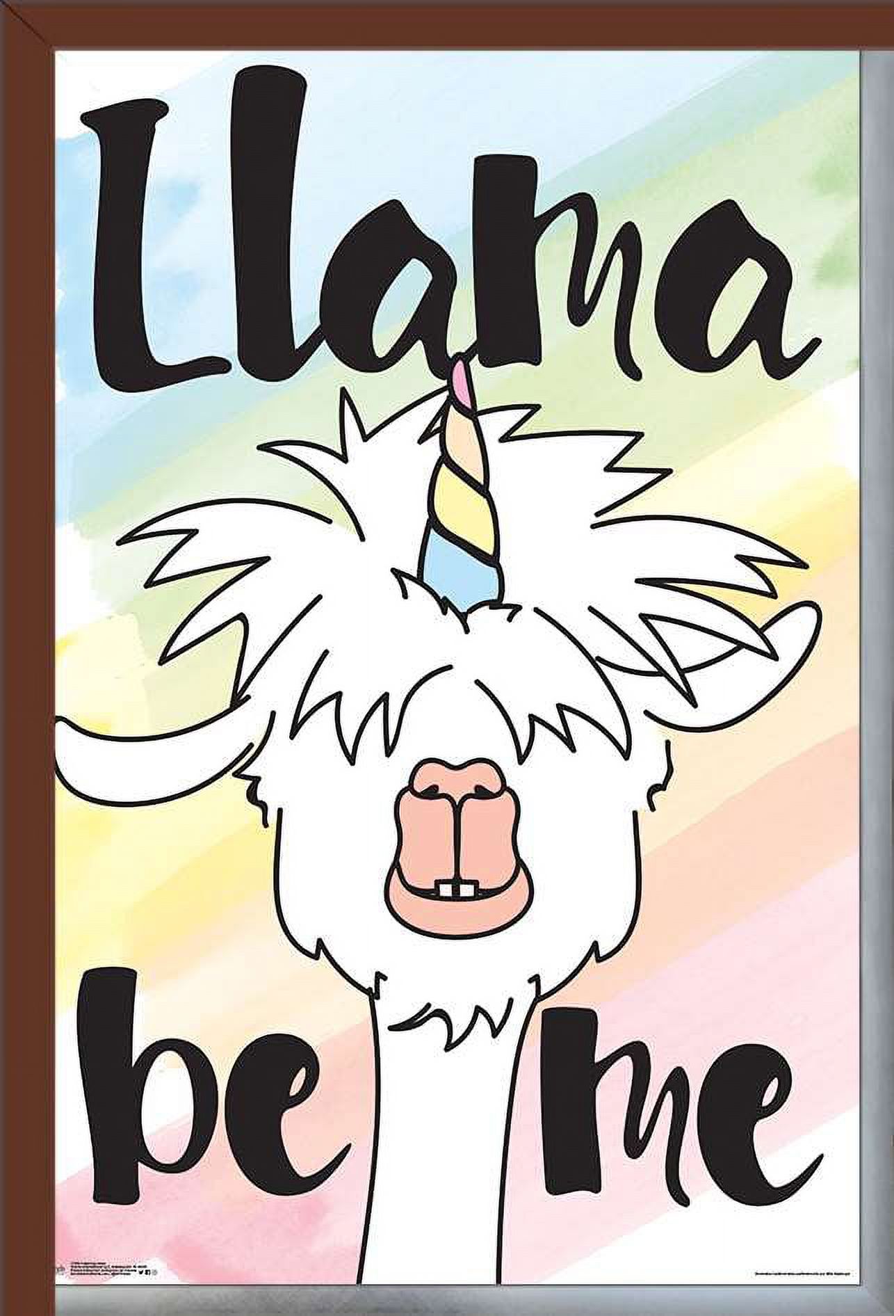 Inspiring Llama - Llama be me Wall Poster, 22.375" x 34", Framed