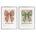 thumbnail image 1 of Stupell Industries Inspiring Messages Bows 2 Piece Gray Framed Print Under Glass Set, design by Courtney Haley, 20 x 14, 1 of 10