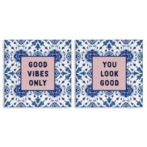 Stupell Industries Inspiring Messages On Boho Pattern 2 Piece Canvas Wall Art Set, design by Lettered and Lined, 24 x 24