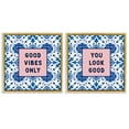 thumbnail image 1 of Stupell Industries Inspiring Messages On Boho Pattern 2 Piece Gold Framed Floater Canvas Set, design by Lettered and Lined, 18 x 18, 1 of 9